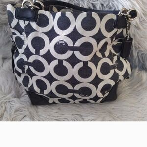 Coach Monochrome Patterned Hobo Bag